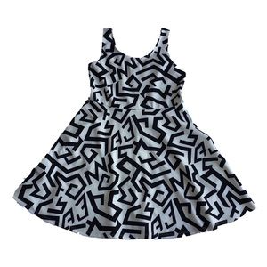 Black and White Skater Dress